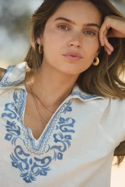 Hoss Intropia Blusas-Carla. Blusa bordada Ecru