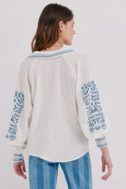 Hoss Intropia Blusas-Carla. Blusa bordada Ecru
