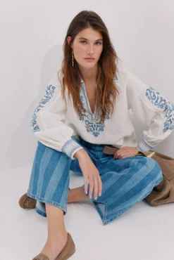 Hoss Intropia Blusas-Carla. Blusa bordada Ecru