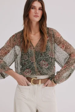 Hoss Intropia Blusas-Carolina. Blusa estampada Verde