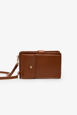 Cortefiel Malas-Carteira celular tipo carteira liso Castanho