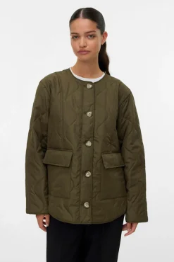 Vero Moda Sobretudos|Casacos-Casaco acolchoada Verde