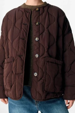 Object Sobretudos|Casacos-Casaco acolchoada Castanho