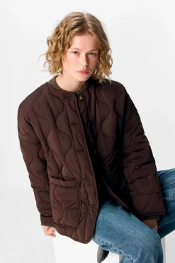 Object Sobretudos|Casacos-Casaco acolchoada Castanho