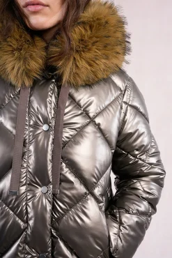 Molly Bracken Sobretudos|Casacos-Casaco acolchoada com capuz Castanho