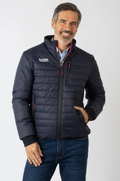 Privata Casacos-Casaco acolchoada com gola alta Azul