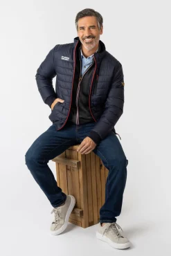 Privata Casacos-Casaco acolchoada com gola alta Azul