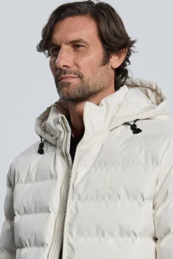 Valecuatro Casacos-Casaco acolchoada com relevo off-white Ecru