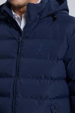 Valecuatro Casacos-Casaco acolchoada com relevo marinho Azul