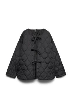 Vero Moda Curve Sobretudos|Casacos-Casaco acolchoada de tamanho grande Preto