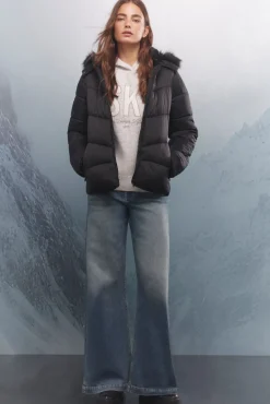 Springfield Sobretudos|Casacos-Casaco acolchoada Sorona Aura com capuz preto