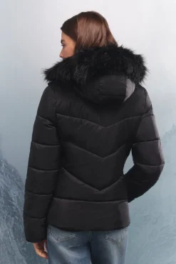 Springfield Sobretudos|Casacos-Casaco acolchoada Sorona Aura com capuz preto