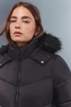 Springfield Sobretudos|Casacos-Casaco acolchoada Sorona Aura com capuz preto