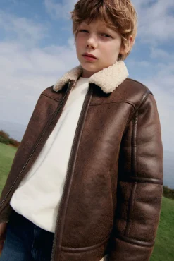 Springfield Kids Casacos|Sobretudos-Casaco aviador infantil cru