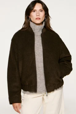 Selected Sobretudos|Casacos-Casaco bomber de lã. Castanho