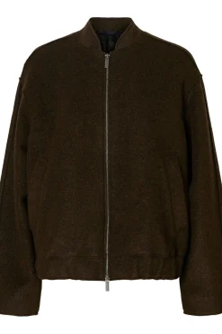 Selected Sobretudos|Casacos-Casaco bomber de lã. Castanho