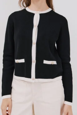 Cortefiel Camisolas-Casaco básico de malha Preto