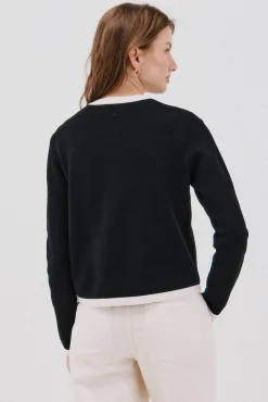 Cortefiel Camisolas-Casaco básico de malha Preto