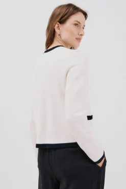 Cortefiel Camisolas-Casaco básico de malha Ecru