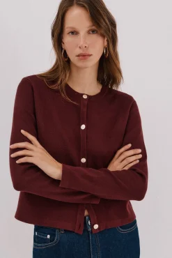 Cortefiel Camisolas-Casaco básico de malha Granada