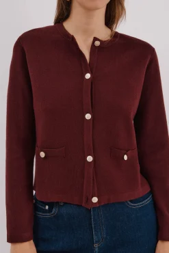 Cortefiel Camisolas-Casaco básico de malha Granada