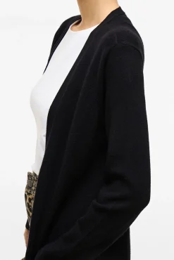 Vila Camisolas-Casaco cardigan de malha Preto