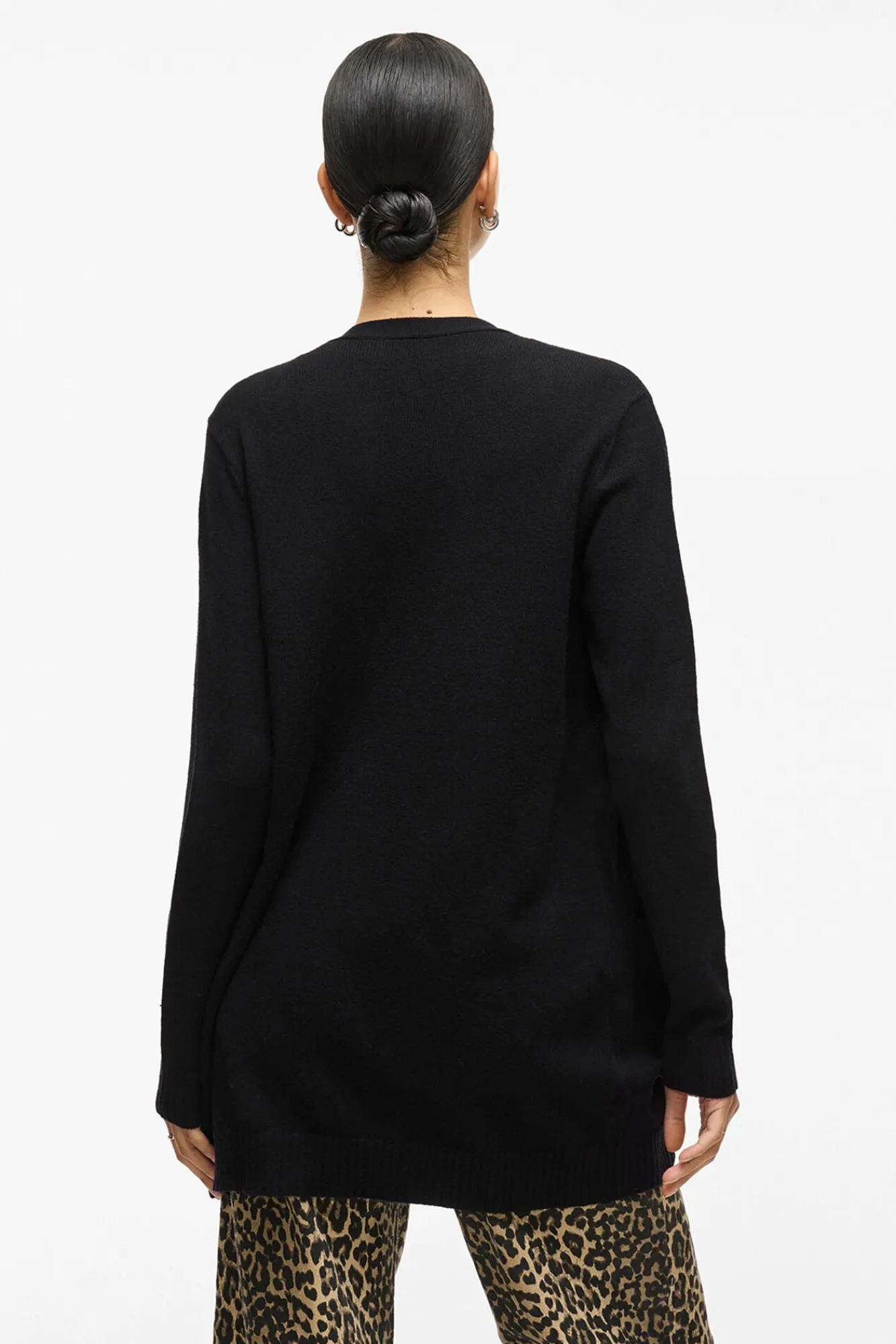 Vila Camisolas-Casaco cardigan de malha Preto