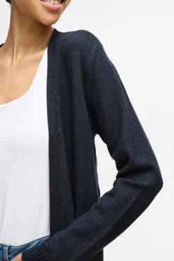 Vila Camisolas-Casaco cardigan de malha Azul