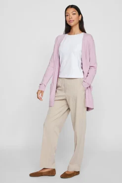 Vila Camisolas-Casaco cardigan de malha Roxo