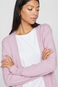 Vila Camisolas-Casaco cardigan de malha Roxo