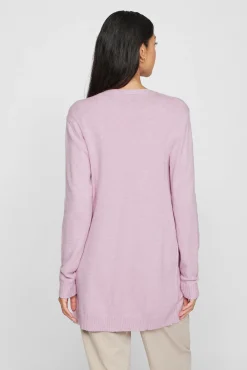 Vila Camisolas-Casaco cardigan de malha Roxo