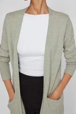 Vila Camisolas-Casaco cardigan de malha Verde