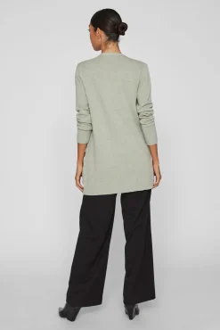 Vila Camisolas-Casaco cardigan de malha Verde