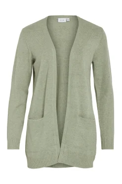 Vila Camisolas-Casaco cardigan de malha Verde