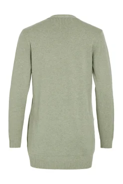 Vila Camisolas-Casaco cardigan de malha Verde