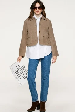 Selected Sobretudos|Casacos-Casaco com bolsos frontais Castanho