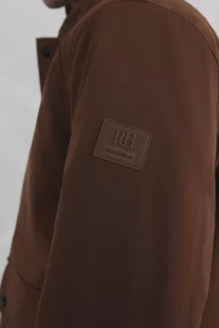 Pedro del Hierro Casacos|Sobretudos-Casaco com gola de veludo cotelê Marrom