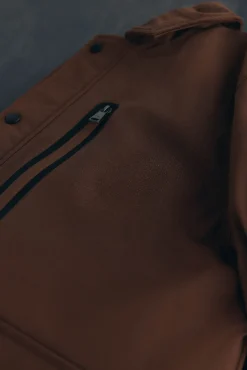 Pedro del Hierro Casacos|Sobretudos-Casaco com gola de veludo cotelê Marrom