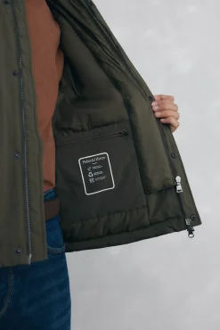 Pedro del Hierro Casacos|Sobretudos-Casaco com gola de veludo cotelê Verde