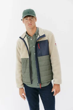 elPulpo Casacos-Casaco combinada de nylon e borrego Tostado