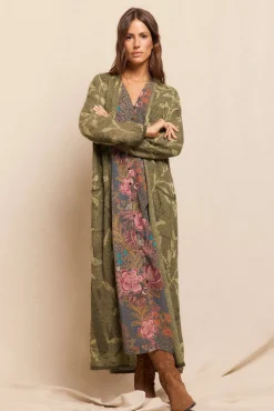 Slowlove Sobretudos-Casaco comprido jacquard Verde