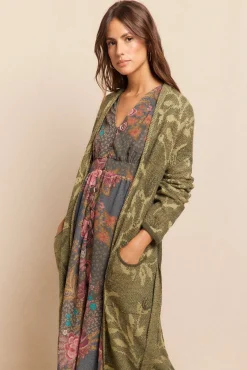 Slowlove Sobretudos-Casaco comprido jacquard Verde