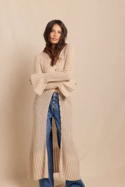 Slowlove Camisolas-Casaco comprido malha Ecru