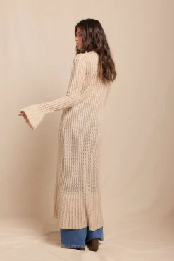 Slowlove Camisolas-Casaco comprido malha Ecru