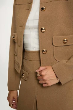 Morgan Sobretudos-Casaco curta de manga comprida Castanho