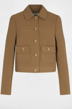 Morgan Sobretudos-Casaco curta de manga comprida Castanho