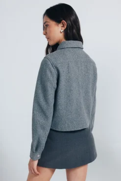 Springfield Sobretudos-Casaco curta de pelúcia cinzento