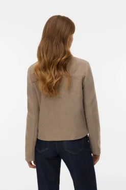 Vero Moda Sobretudos-Casaco curta de tecido Castanho