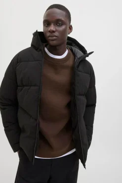 Jack & Jones Casacos-Casaco curta puffer preto