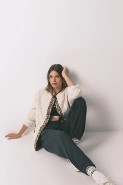 Women'secret Sobretudos-Casaco curta reversível com estampa animal bege